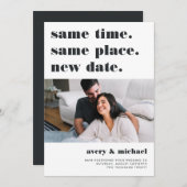 Save The Date Cendre | Photo de report Mariage moderne (Devant / Derrière)