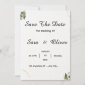 Save The Date Cercle botanique or élégant  (Devant)