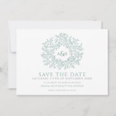 Save The Date Cercle de feuille sage vert mariage photo (Devant)