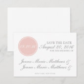 Save The Date Cercle simple Enregistrer les dates | MARIAGE (Devant / Derrière)