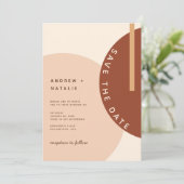Save The Date Cercles Abstraits Boho modernes de couleur terre M (Debout devant)