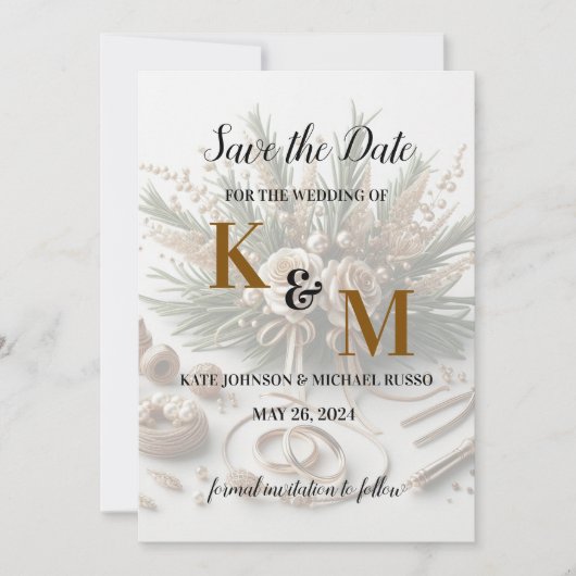 Save The Date Cercles mariages Abstraits simples (Devant)