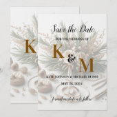 Save The Date Cercles mariages Abstraits simples (Devant / Derrière)