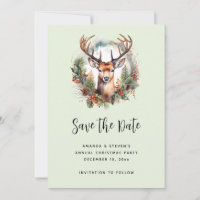 Cerf brun avec bois Noël rustique