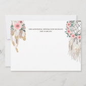 Save The Date Cerf ramure vert rose capture-rêves bohème tribal (Dos)