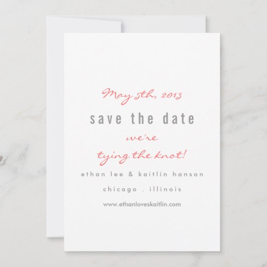 Save The Date Cerf-volant mignon Enregistrer la date (Dos)