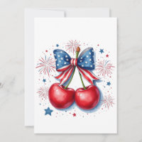 Cerises avec Coquette Bow 4 juillet Américain