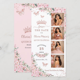 Save The Date Cerisiers Fleuris Or Rose Photo Booth Quinceanera