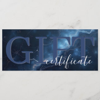 Save The Date Certificat Cadeau en Marbre Bleu Marine Élégant