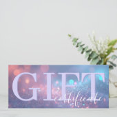 Save The Date Certificat Cadeau Violet Pastel Pailleté Mignon (Debout devant)