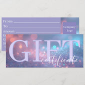 Save The Date Certificat Cadeau Violet Pastel Pailleté Mignon (Devant / Derrière)