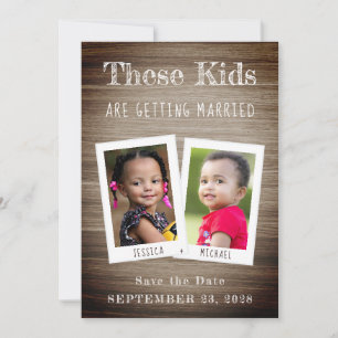 Save The Date Ces Enfants Se Marient Photos Bois Drôle