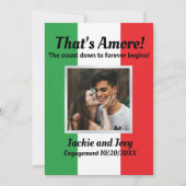 Save The Date C'est Amore ! Photo personnalisée drapeau italien (Devant)