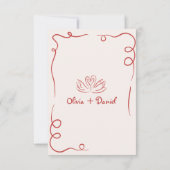 Save The Date C'est Amore Whimsical Hand Drawn Mariage (Dos)