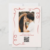 Save The Date C'est Amore Whimsical Hand Drawn Photo QR Code (Dos)