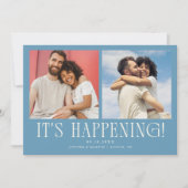 Save The Date C'est Arrivé 2-Photo Denim Bleu Mariage (Devant)