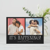 Save The Date C'est Arrivé 2-Photo Mariage Noir (Debout devant)
