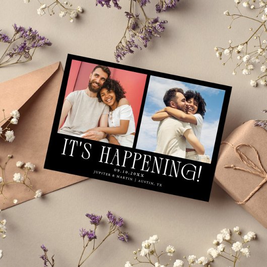 Save The Date C'est Arrivé 2-Photo Mariage Noir