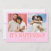 Save The Date C'est Arrivé 2-Photo Orange Rose Mariage (Devant)