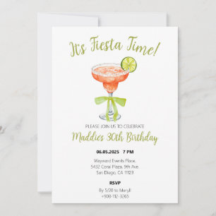 Save The Date C'est Fiesta Time Aquarelle fraise Margarita