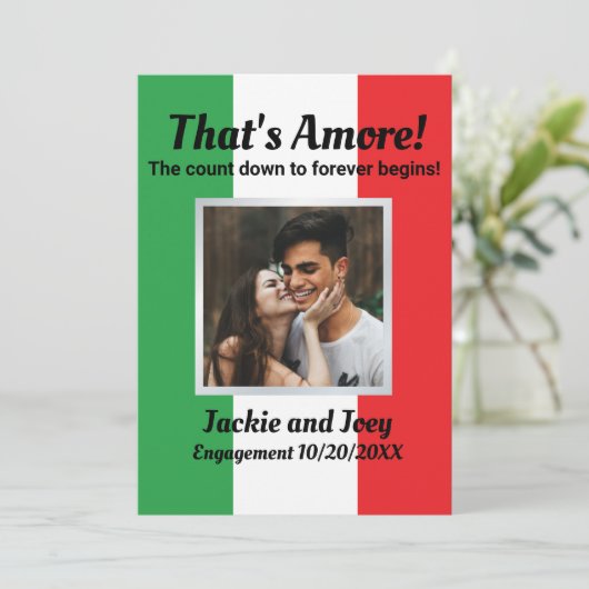 Save The Date C'est l'amour ! Drapeau italien avec photo personn (Debout devant)