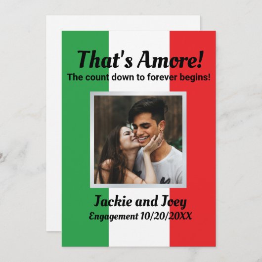 Save The Date C'est l'amour ! Drapeau italien avec photo personn (Devant / Derrière)