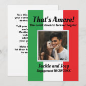 Save The Date C'est l'amour ! Photo personnalisé Drapeau italien (Devant / Derrière)