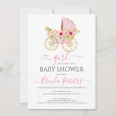 Save The Date C'est un bébé à fleurs fille (Devant)