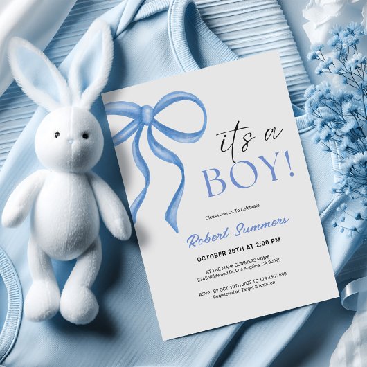 Save The Date C'est un Ruban Bleu pour Garçon