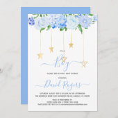 Save The Date C'est une fête de baby shower fleurie Garçon sauve (Devant / Derrière)