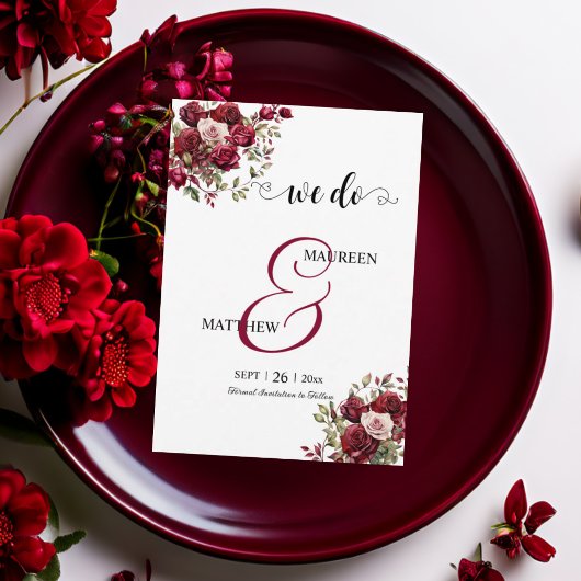 Save The Date C'est vrai ! Mariage de script moderne floral de B