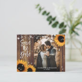 Save The Date Chaîne Rustique Bois Lumières Tournesols Mariage P (Debout devant)