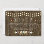 Save The Date Chaîne turquoise de lumières Automne Rustique Enre (Dos)