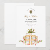 Save The Date chaises mariages avec plantes (Devant / Derrière)