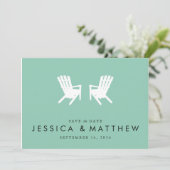 Save The Date Chaises Muskoka Enregistrer la Date // Turquoise (Debout devant)