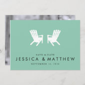 Save The Date Chaises Muskoka Enregistrer la Date // Turquoise (Devant / Derrière)