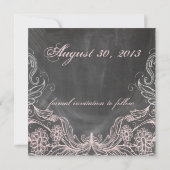 Save The Date Chalkboard Antique Pink Floral Enregistrer la date (Dos)
