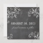 Save The Date Chalkboard Floral Enregistrer la date (Dos)