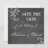 Save The Date Chalkboard Floral Enregistrer la date (Devant)