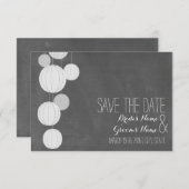 Save The Date Chalkboard Inspiré Lanternes Blanches Enregistrer  (Devant / Derrière)