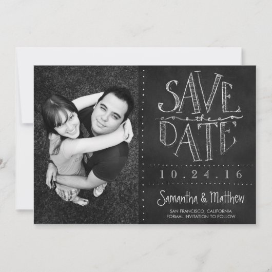 Save The Date Chalkboard Photo Enregistrer la date (Devant)