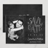 Save The Date Chalkboard Photo Enregistrer la date (Devant / Derrière)