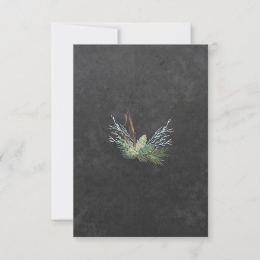 Save The Date Chalkboard rustique wreath d'hiver enregistrer dat (Dos)