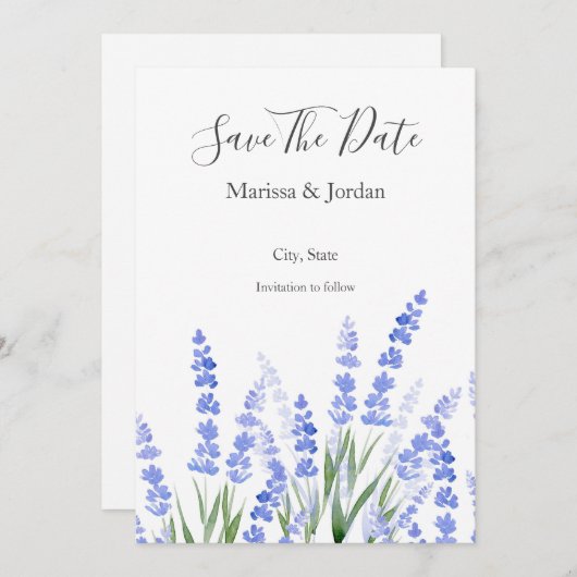Save The Date Champ de Lavande 2 (Devant / Derrière)