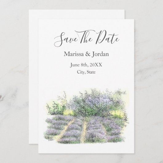 Save The Date Champ Lavender (Devant / Derrière)
