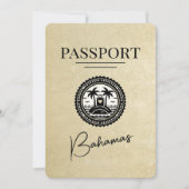 Save The Date Champagne Bahamas Passport Enregistrer La Date (Devant)
