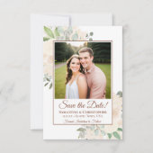 Save The Date Champagne Blush Boho Floral Photo Mariage (Devant)