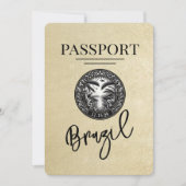 Save The Date Champagne Brésil Passeport Enregistrer La Date (Devant)