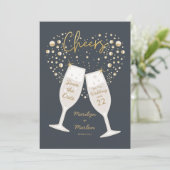 Save The Date Champagne Bubbly Mariage (Debout devant)