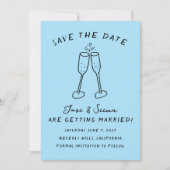 Save The Date Champagne Cheers Main Drake Photo personnalisée (Devant)